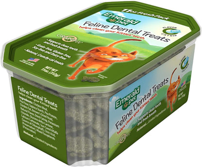 Emerald Pet Grain-Free Cat Dental Treats with Catnip – Crunchy Natural Dental Treats for Cats to Clean Teeth, Freshen Breath, and Reduce Plaque & Tartar – 11 Oz Tub4
