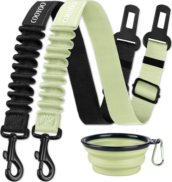 COOYOO Dog Seat Belt, Durability Retractable Dog Car Harness Adjustable Dog Seat Belt for Vehicle Nylon Pet Safety Seat Belts Heavy Duty & Elastic (1 Pack Black)28