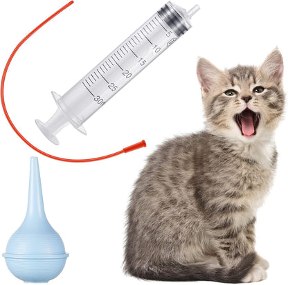 7 Pack Tube Feeding Kit, 8 FR Tubes & Syringes for Puppy Lamb Kitten | Whelping Newborn Care, Bulb Syringe Included, Goat Kid Foal Piglet Compatible, 10Ml 30Ml 60Ml Syringes5