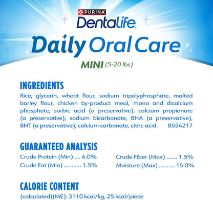 Dentalife Daily Oral Care Dog Treats for Small Dogs 5-20 Lbs., Chewy Dental Treat to Freshen Breath and Fight Tartar, Chicken Flavor, 14.7 Oz. Each, 45 Chews Each/90 Total Chews - 45 Ct. Pouch5