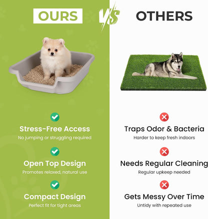 Small Gray Litter Box, Durable & Pet Safe, Open Top Entry, Comfortable for Dogs up to 6 Lbs8