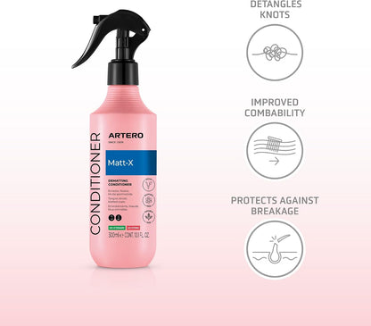 Artero Matt-X Ultra Dematting Spray for Dogs & Cats – Professional Detangler & Conditioner, Fast Tangle Removal, Soft Shiny Coat Finish, 10.1 Fl Oz3