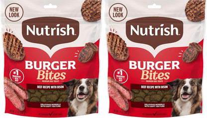 Nutrish Burger Bites Dog Treats, Beef Recipe, 12 Oz. Pouch (Rachael Ray)12