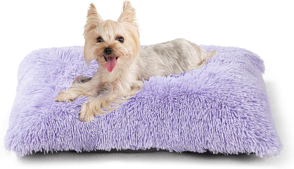 EHEYCIGA Fluffy Dog Crate Bed for Extra Large Dogs, Plush Faux Fur Pad, Calming anti Anxiety XL Bed for Crate, Washable Soft Warm Dog Mat with Non-Slip Bottom, Grey66