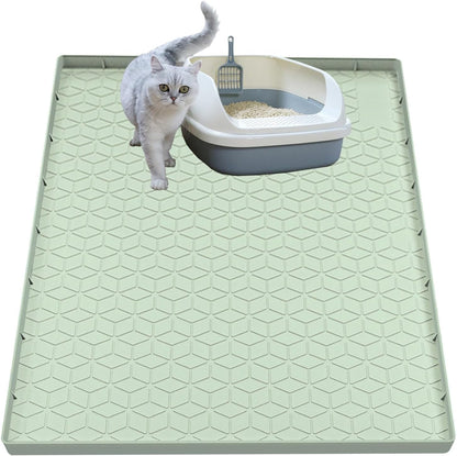 Cat Litter Mat for Litter Box, Silicone Large Cat Litter Trapping Mat - 40X28 In, Waterproof & Non-Slip, Durable & Easy Clean, Light Gray11