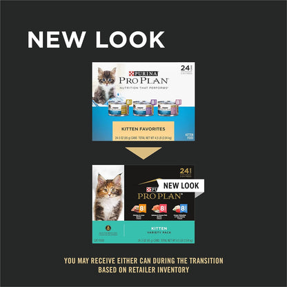 Purina Pro Plan High Protein Wet Kitten Food Variety Pack, DEVELOPMENT Kitten Favorites - (Pack of 24) 3 Oz. Cans2