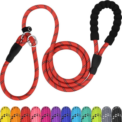Tagme Slip Lead for Dogs, No Pull Training Leash, Padded Handle (Hot Pink) | Braided Climbing Rope, Reflective Stitching, 6 Ft, Fits Small to Large Dogs up to 250 Lbs, Cushioned Grip, No Leash Burn18