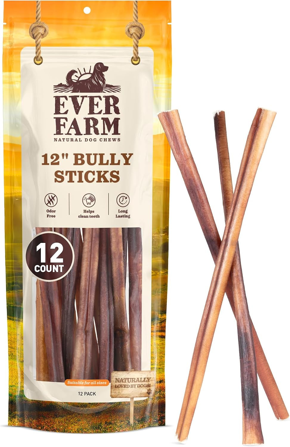 pet-odor-free-standard-bully-sticks-12-5-pack-100-grass-fed-beef-pizzle-dog-chews-fully-digestible-long-lasting-dental-treats