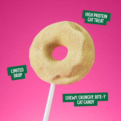 Bonkers Purrpops Krispy Kreme Edition Freeze-Dried Chicken Flavored Lollipop Cat Treats, 4 Pieces (Pack of 12)5