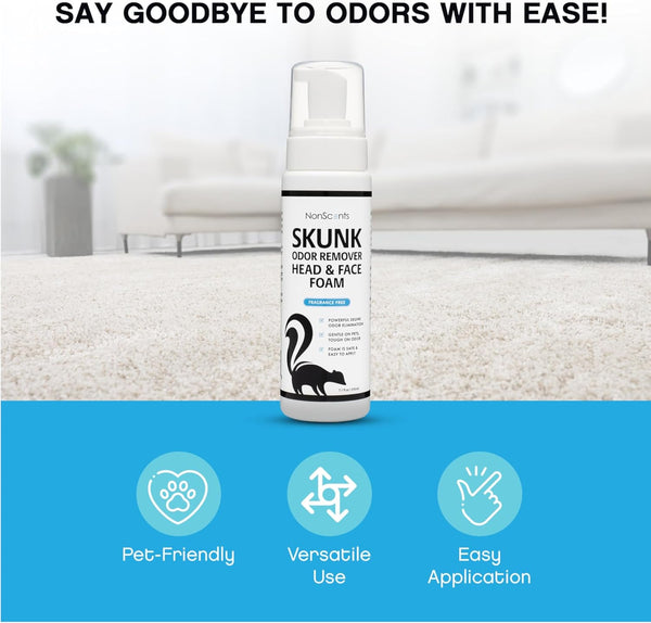 Skunk Odor Remover Head & Face Foam – Easily Eliminate Skunk Odor from Pets, Carpets, Clothing, Ready-To-Use for Dogs, Cats, Home, Carpet, Car, Clothes - Fragrance Free Freshener5