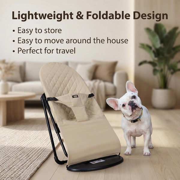 Cat & Dog Rocking Chair - Bouncer Bed for Frenchie, French Bulldog Lounge, Outdoor Portable Foldable Pet Furniture. Adjustable Height, Breathable Mesh, Safety Harness for Small Animals & Puppies5