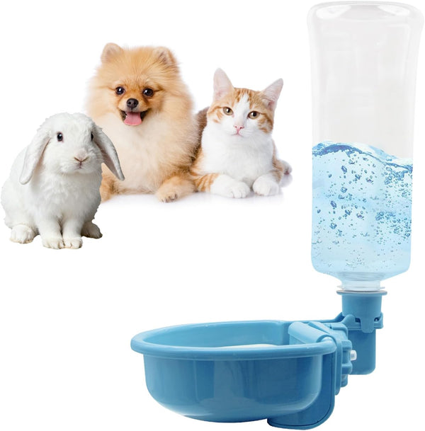 VANNON Gravity Pet Water Bowl, 16Oz Anti-Splash Crate Dispenser, Grey | Anti-Splash Gravity Water Bowl with a Floating Disk Helps Reduce Spills While Keeping Water Cleaner for Everyday Hydration.14