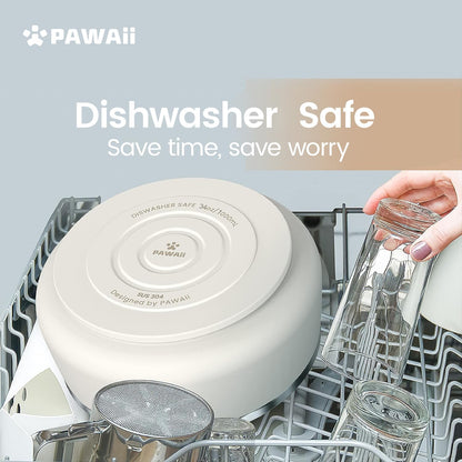 Pawaii Dog Bowl, 34 Oz Stainless Steel Food and Water Bowl, ID Tag, 1 Pack | Double-Wall Design,Non-Slip Rubber Base,Dishwasher Safe,Smooth Open Design, Not a Slow Feeder,Easy-Rinse Interior5