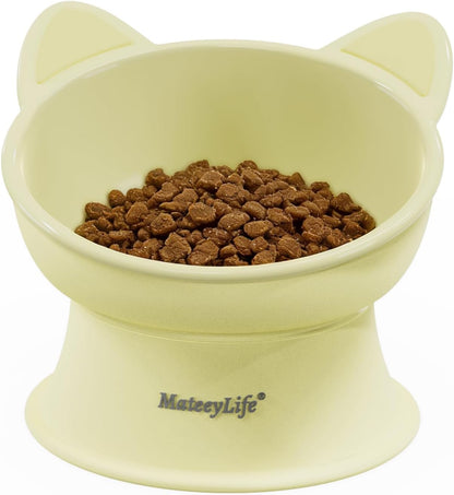 Mateeylife 2 Pack Elevated Cat Food Bowls for Indoor Cats & Kittens | Raised Food and Water Bowl Set, Whisker Friendly & anti Vomit Feeding Pet Bowls, 6 Oz Each, Dishwasher Safe - White & Grey16