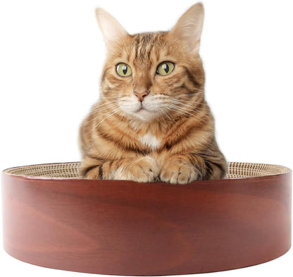 Selly'S Den Bowl Shaped round Cardboard Cat Scratcher with Catnip, for Lounging and Scratching, 16 Inches1