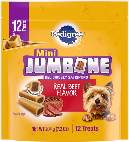 Pedigree Mini Jumbone Small Dog Treats, Beef Flavor, 35 Count | Bone-Like Exterior, Meaty Center, Long-Lasting Chew, for Toy and Small Dogs 5-15 Lbs, Developed with Waltham Science11
