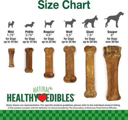 Nylabone Healthy Edibles Natural Puppy Chews Long Lasting Treats for Puppies, Roast Beef/Apple/Bacon Dog Treats, X-Small/Petite (3 Count)6