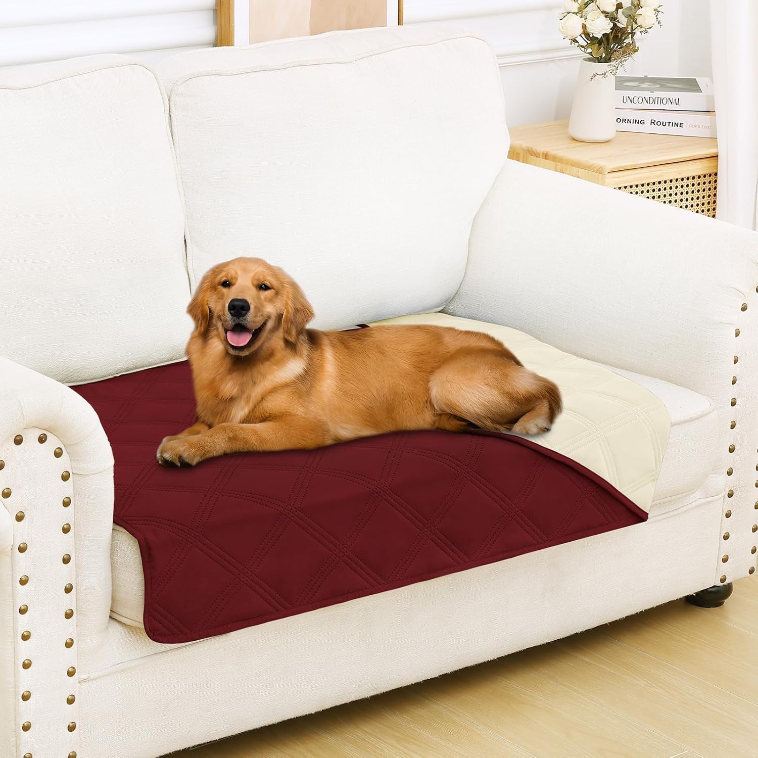 smiry-waterproof-dog-bed-cover-blanket-reversible-pet-blanket-soft-reversible-washable-leakproof-cats-dogs-couch-cover-for-sofa-couch-furniture-30x70-inch