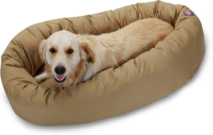 Majestic Pet 40 Inch Bagel Calming Dog Bed Washable – Cozy Soft round Dog Bed with Spine Support for Dogs to Rest Their Head - Fluffy Donut Dog Bed 40X29X9 (Inch) - round Pet Bed Large – Blue24