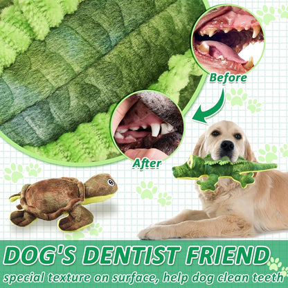 LECHONG Stuffed Animal Dog Toys, 5 Pack Tough Squeaky Dog Toys, Plush Toys Assortment, Great Value Pet Toys Bundle, Woodland Series Chew Toys for Large Medium and Small Dogs Puppy Pet Toys3