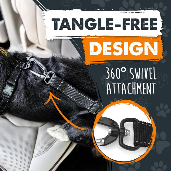 Mighty Paw Dog Seat Belt for Car, Heavy-Duty Aviation Aluminum Carabiner | 850 Lbs Force Rated, Nylon Webbing, Swivel Clip, 16-26 in Adjustable7