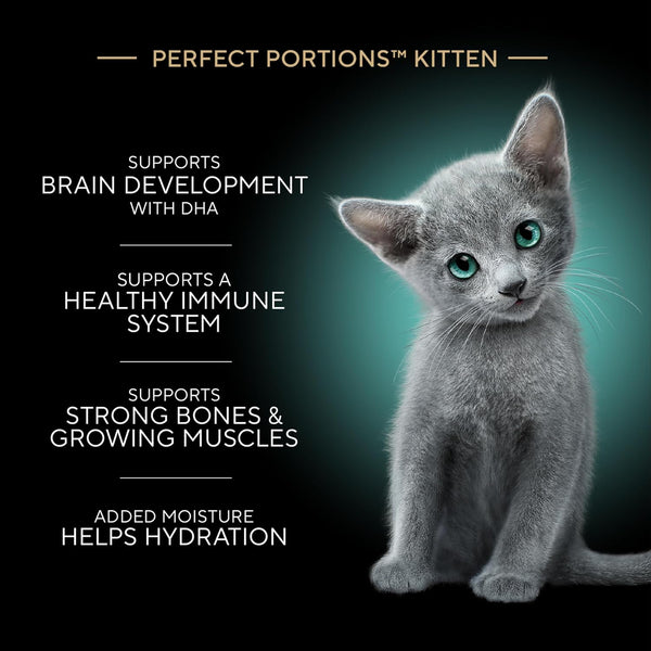 Sheba Perfect Portions Kitten Pate Wet Cat Food, Multipack, 2.6 Oz, 24 Ct | DHA for Brain Development, Vitamin E for Immunity, Real Meat, All Essential Amino Acids, Complete & Balanced, 48 Servings3