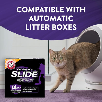 ARM & HAMMER Slide Platinum Easy Clean-Up Clumping Cat Litter, 37 Lbs | 24/7 Odor Control, Triple-Action Freshness, Non-Stick, Low Tracking, Multi-Cat Formula, Scented4