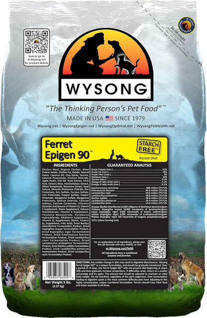 Wysong Ferret Epigen 90 - Starch Free Dry Natural Food for Ferrets, Brown, Model Number: WDFE9051