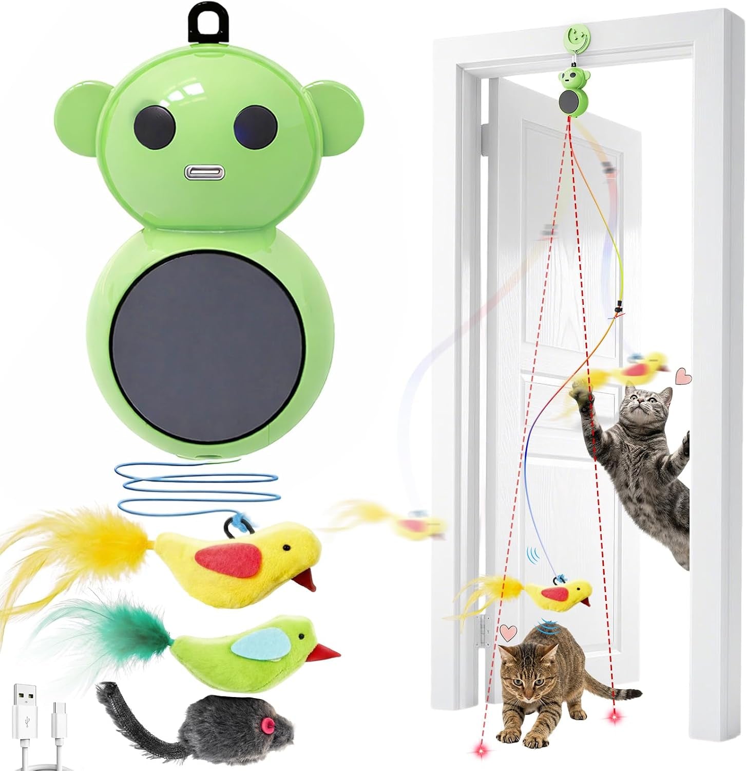 interactive-cat-toys-for-indoor-cats-automatic-laser-cat-toys-flying-bird-feather-cat-wand-toy-best-kitten-adult-cat-enrichment-stimulation-toy-hanging-electric-kitty-toys-for-bored-cats-beige