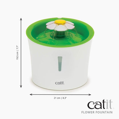 Catit Flower Fountain with Triple Action Filter, Cat Drinking Water Fountain, 3 L, Green | Cat Drinking Water Fountain10