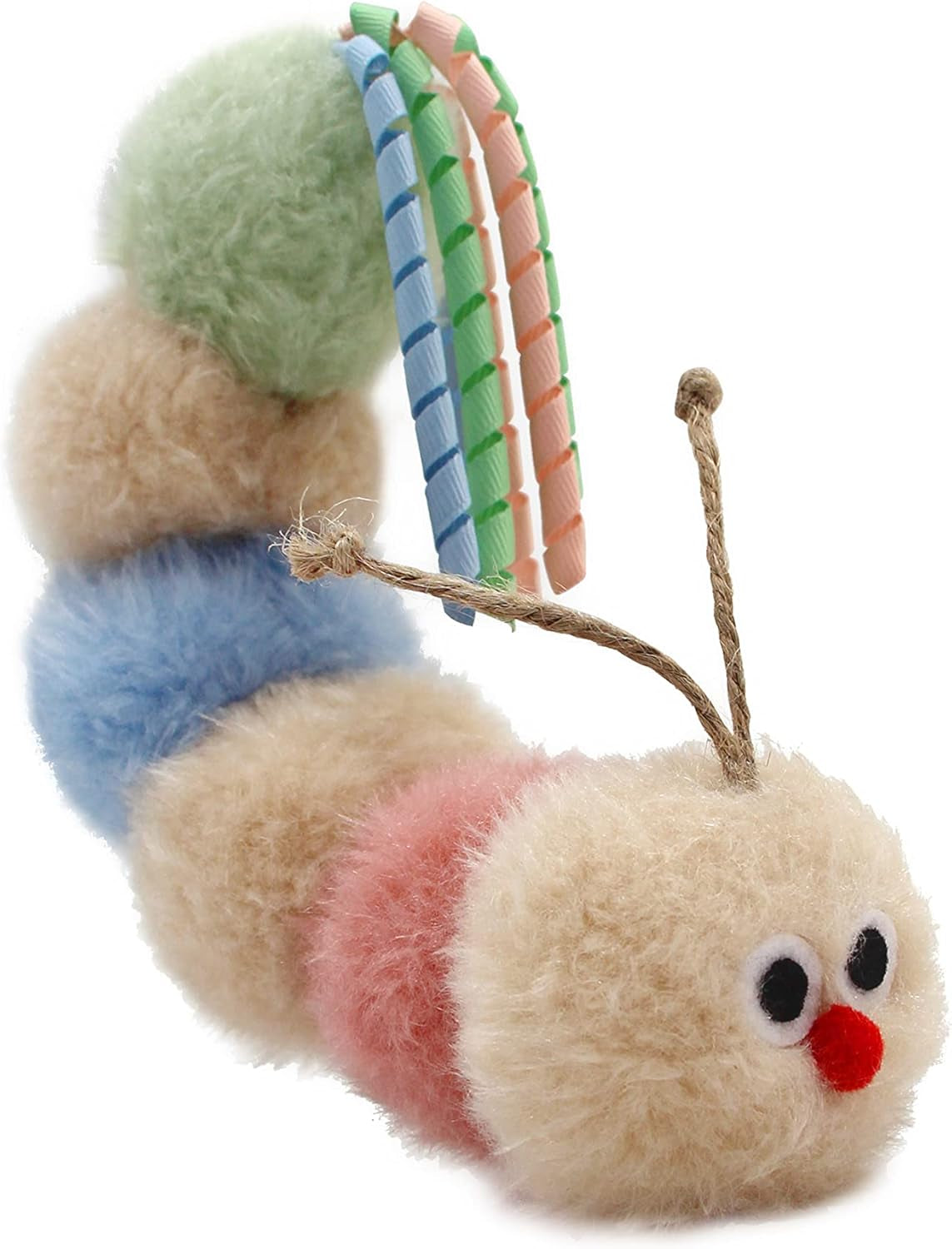 jumpaws-interactive-natural-catnip-kicker-with-rattle-and-ribbon-bite-resistant-for-all-ages-indoor-cat-soft-caterpillar-kicker-fluffy-kitten-toy