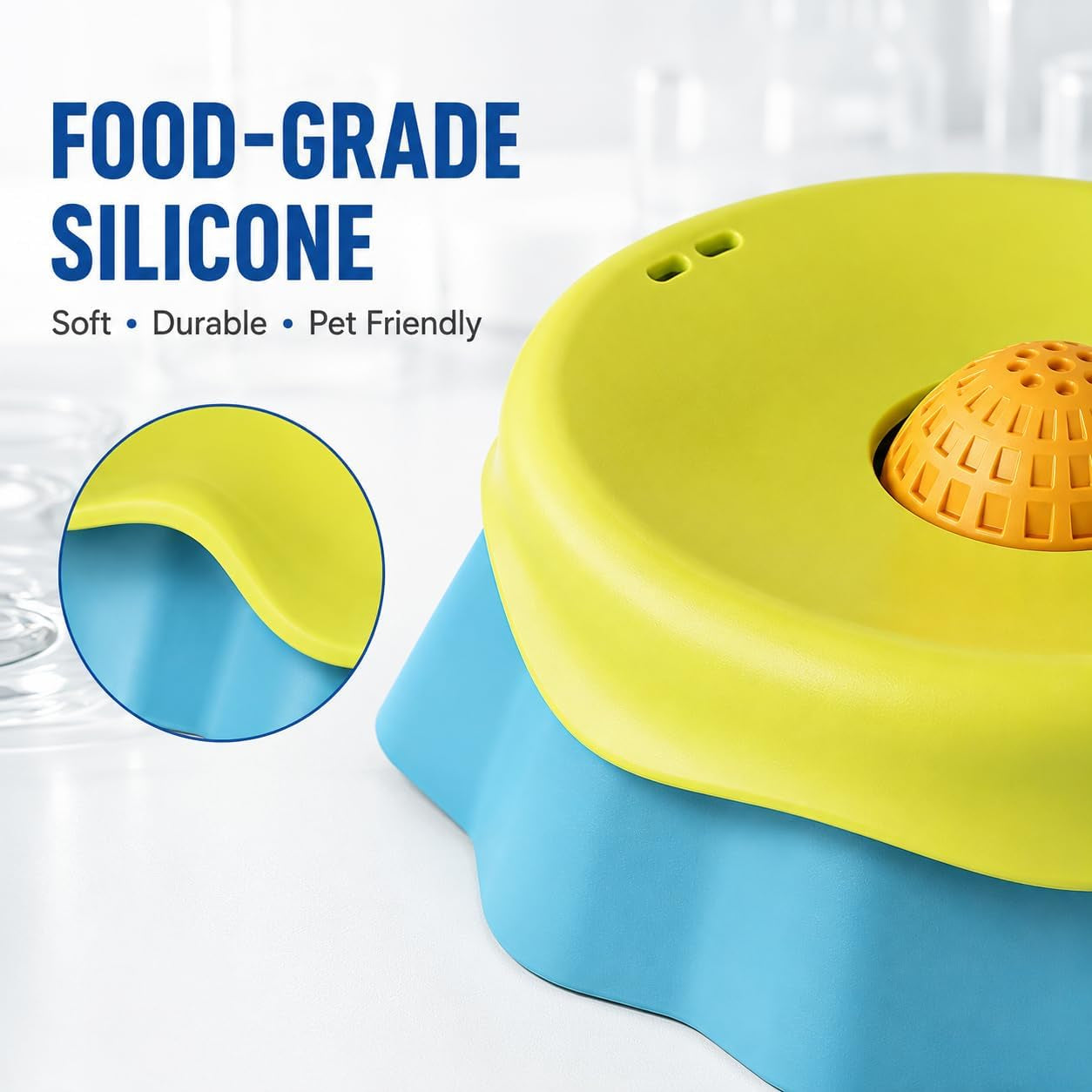 slow-feeder-dog-bowl-with-rolling-ball-2-in-1-silicone-dog-lick-bowl-for-liquid-treats-anti-slip-interactive-licking-toy-for-small-medium-large-dogs-cats-food-grade-easy-clean-blue-yellow