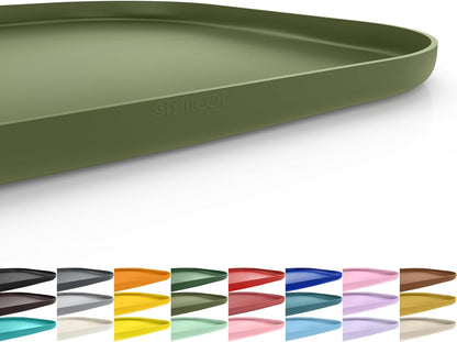 SMILOOL Waterproof Silicone Pet Food Mat with Raised Edge for Dog & Cat | 19" X 12" Non-Slip Pet Feeding Mats with Lip for Food & Water Bowl, Food Grade, Easy Cleaning, Dark Gray43
