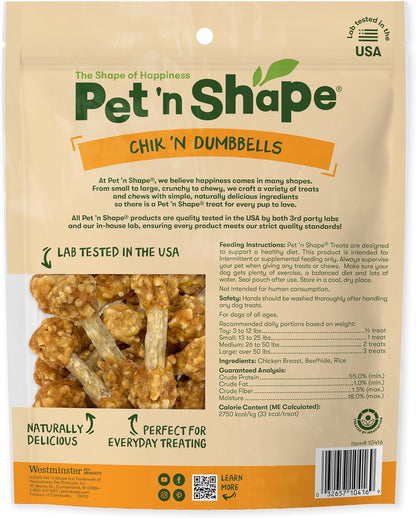 Pet 'N Shape Chik 'N Rice Dumbbells - Natural Dog Treats, Chicken, 1 Pound2