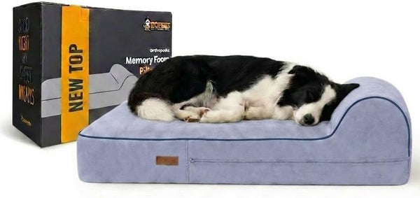 5.5 Inch Thick High Grade Orthopedic Memory Foam Dog Bed with Pillow and Easy to Wash Removable Cover with Anti-Slip Bottom. Free Waterproof Liner Included - for Medium and Large Breed Dogs - Brown10