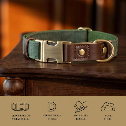 Didog PU Leather Dog Collar for Small Dogs Puppy, Soft Lining, Green S | All-Day Comfort for Daily Walks and Backyard Play, Quick Release Metal Buckle for Easy on & Off, D-Ring for Leash, Easy Clean4