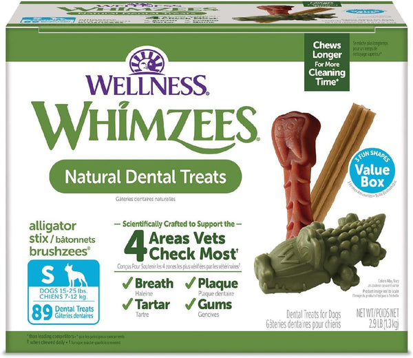 Wellness WHIMZEES Value Pack Natural Dog Dental Treat, Chews, Freshens Breath, Large Size, 50.9 Oz Box, 24 Count11