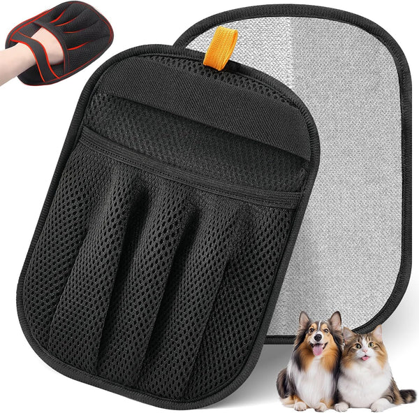 Pet Hair Removal Glove Cat & Dog, Electrostatic Reusable Hair Remover Tool | Upgraded Washable 5-Finger Pet Hair Remover Works for Laundry, Couch, Carpet & Car Seat, Removes Dog and Cat Fur Easily1