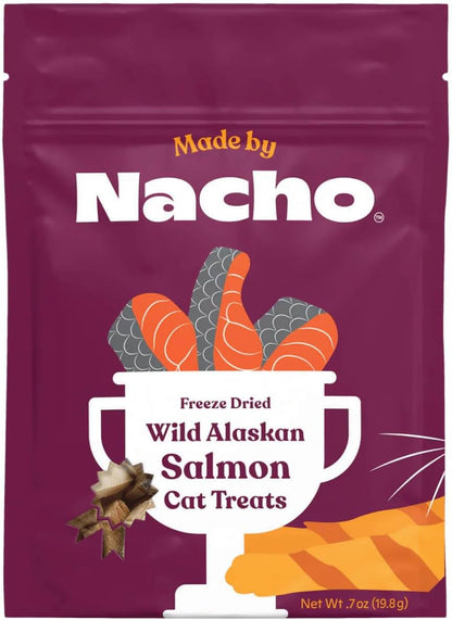 Made by Nacho Freeze-Dried Cat Treats - Healthy, Limited Ingredient Cat Treats - High Protein, Nutrient-Rich Crunchy Treats. (Wild Alaskan Salmon (.7 Oz))1