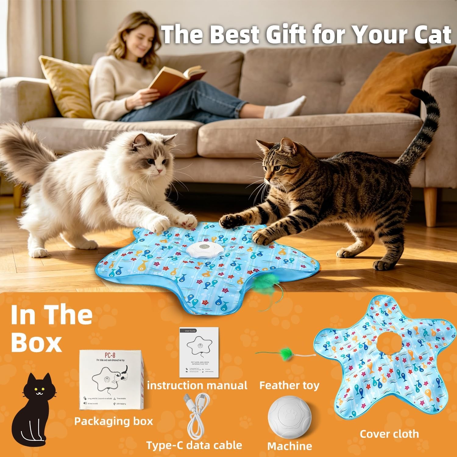 interactive-cat-toy-peek-a-boo-series-hidden-feather-wand-rechargeable-indoor-hunting-toy-squeaky-bird-sound-and-small-fish-pattern-cover