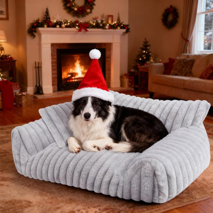 Cute Cat Couch Bed for Indoor Cats, Dog Beds for Small Dogs Couch, S, Grey | Dog Couch Bed with Removable Washable Cover,Cute Fluffy Pet Sofa Cat Couch Bed,Washable Dog Bed Medium Large Size Dog11