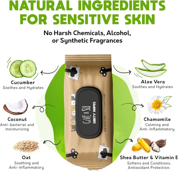 G.A.S Lick-Safe Daily Pet Wipes for Dogs and Cats, Unscented, 100 Count | Plant Based Lyocell Fibers, Certified Cruelty Free, Vet Approved, Hypoallergenic, for Paws Face Body and Butt, 10% to Charity4