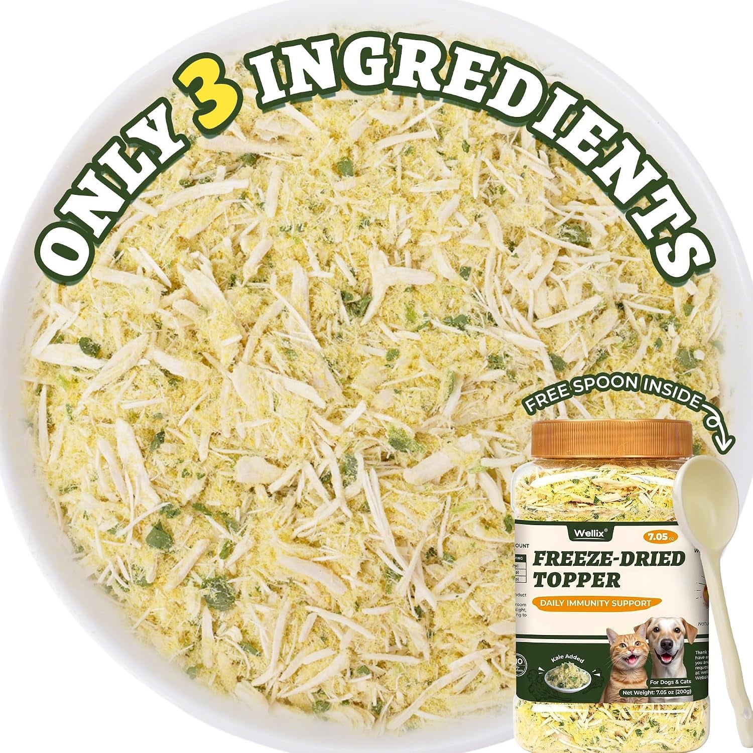 wellix-freeze-dried-catnip-dog-cat-food-topper-7-05oz-freeze-dried-cats-and-dogs-treats-with-egg-yolk-chicken-for-appetite-stimulant-low-calorie-catnip-treats