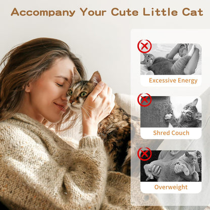 Pawaboo Feather Teaser Cat Toy - Interactive Wand with Extra Long 34.5" Wand and Small Bell, Fun Exerciser Playing Toy for Kittens or Cats, Brown Feather6