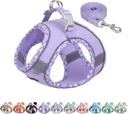 AIITLE Tiny Dog Harness - Lightweight Mesh Step-In Vest for Puppy, Reflective & Escape-Proof Design with High-Stick Magic Tape - Indoor/Outdoor Use for Chihuahua, Maltese, Shih Tzu(Brown-Beige, XXXS)12
