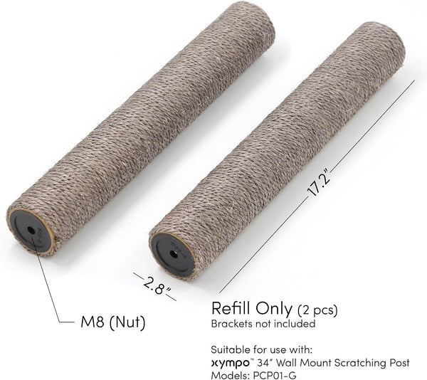 Xympo 17" Scratching Post Refill (Grey) - 2 Pack (Brackets Not Included)2