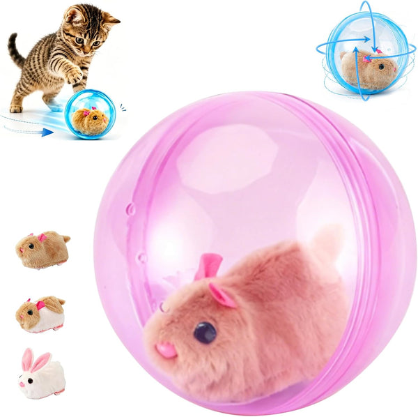 2026 New Self-Rolling Interactive Cat Ball Realistic Animal Automatic Moving Rolling Cat Ball 360° Rolling Spin Moving Cat Ball Fun Indoor Interactive Pet Ball for Cats Dogs Chasing (Blue, Mouse-A)11