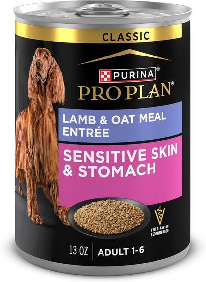 Purina Pro Plan Sensitive Skin and Stomach Dog Food Wet Classic Pate Salmon and Rice Entrée - (Pack of 12) 13 Oz. Cans14