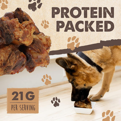 Mighty Paw Naturals Cow Knee Caps Dog Bones, 8 Pack, 100% Natural Beef | Single Ingredient, Dog Bone, Grade A, Baked, Grass-Fed, Hand Packaged in USA, 21G Protein per Serving, Meaty 2-In-1 Chew5