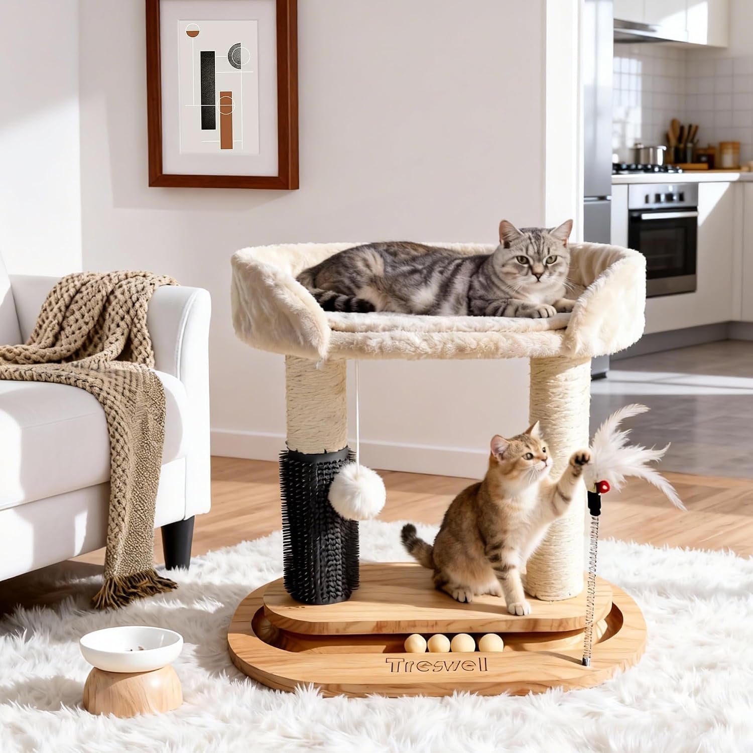 small-wooden-cat-tree-for-kittens-and-small-cats-6-in-1-cat-tower-for-indoor-cats-with-bed-sisal-scratching-post-self-grooming-brush-ball-track-plush-ball-and-feather-toy-16-5-h
